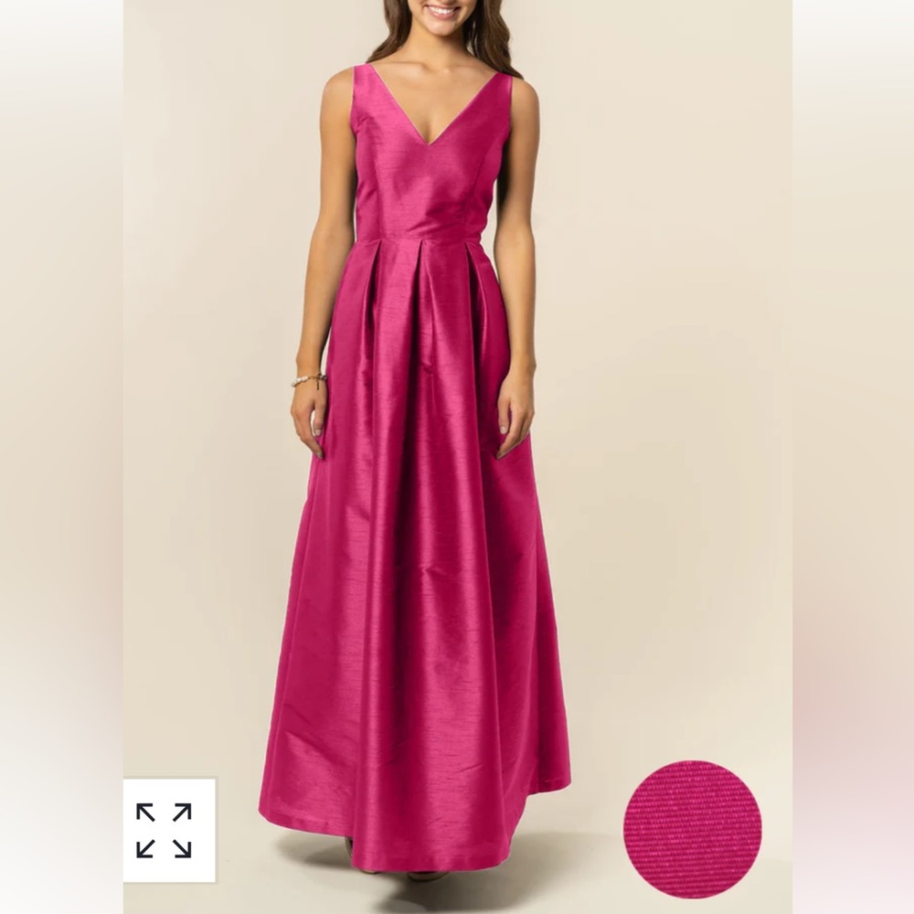 Bella Bridesmaids Drapey Bengaline Elegant Pink Sleeveless Wedding Dress